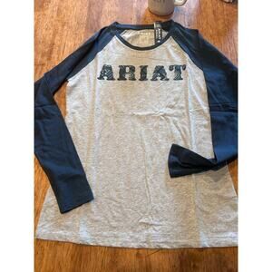 Ariat Women's Real Ariat Baseball LS Shirt size L NWT